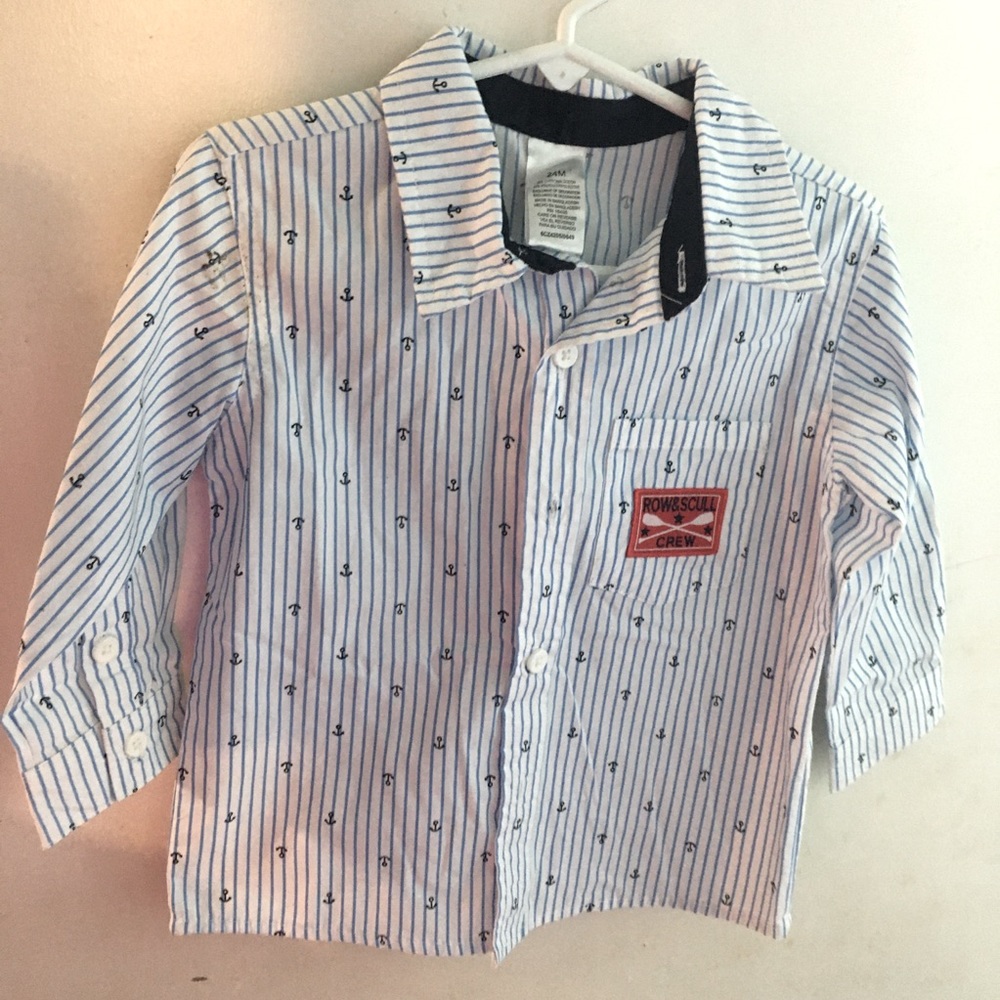 Toddler button up long sleeve shirt, size 24M